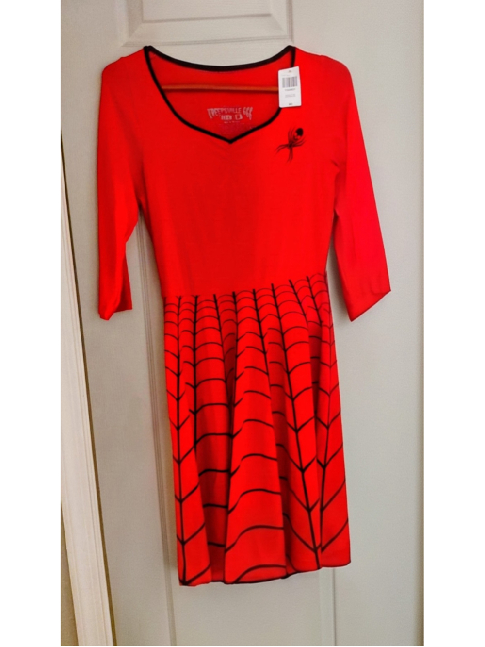 Kreepsville 666 Red Spider Web Skull Fit & Flare Dress – Size Medium (NWT)